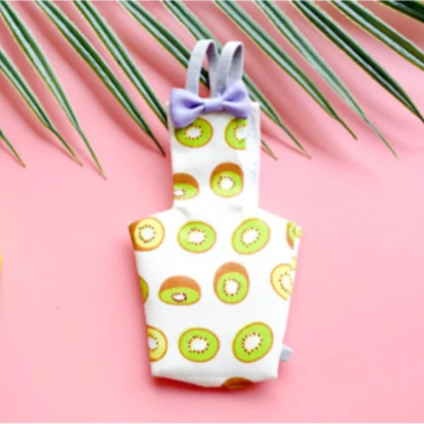Parrot Diaper with Bowtie Cute Colorful Fruit Floral Cockatiel Pigeons Small Medium Large Pet Birds Flight Suit Clothes Washable 3