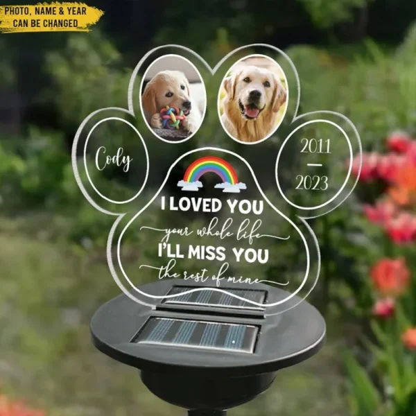 Custom 3D Lamp Pet Memorial Gifts Solar Light Base Custom Photo Night Lights Pet Dog Loss Gifts Cemetery Memorial Gifts Garden 6