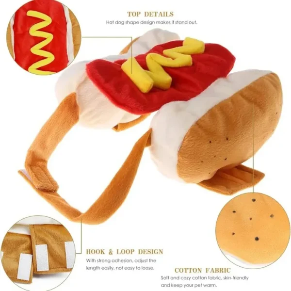 Funny Halloween Dog Costumes Hot Dog Shaped Dachshund Sausage Adjustable Clothes Pet Apparel Dressing Up Cat Party Costume Suit 3