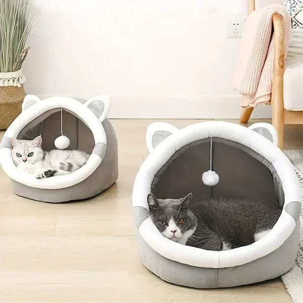 Cozy Cartoon Cat Cave Bed - Keep Your Kitten Warm And Snug In This Cute Pet House! 5