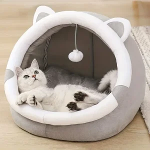 Cozy Cartoon Cat Cave Bed - Keep Your Kitten Warm And Snug In This Cute Pet House! 1