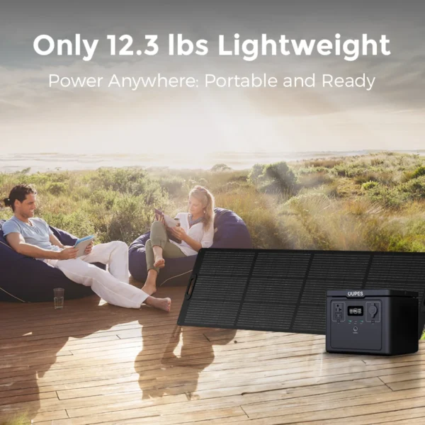 OUPES Exodus 600 Plus Portable Power Station, 512Wh Solar Generator 2 AC Outlets, Fast Charging (0-80% in 59 Min), LiFePO4 5