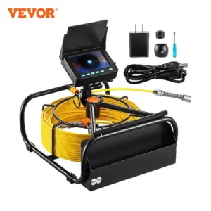 VEVOR Pipe Inspection Camera with DVR 16GB Micro SD Card 4.3in Monitor IP68 8500mHA Battery Sewer Drain Industrial Endoscope 50M 1