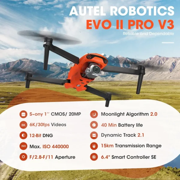 Autel Robotics EVO II Pro V3 Camera Drone Son-y 1 2