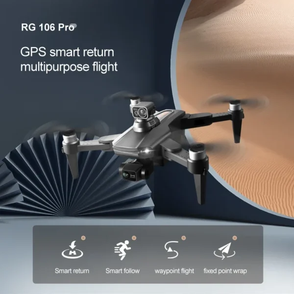 2024 RG106 PRO Drone Professional 3-axis anti-shake Gimbal GPS 8K HD Camera 5G WIFI FPV Smart Return Brushless Large UAV RC 3KM 3